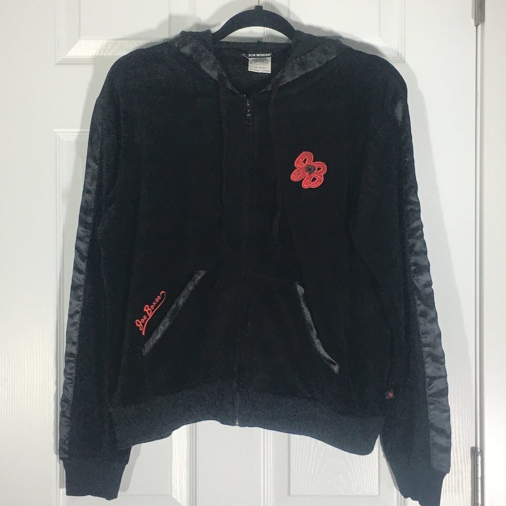 EUC Joe Boxer Velour Women's Zip-Up Hoodie